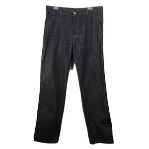 7 For All Mankind Black Hi-Rise Trousers Wide-Leg Denim Jeans Women's Size 36